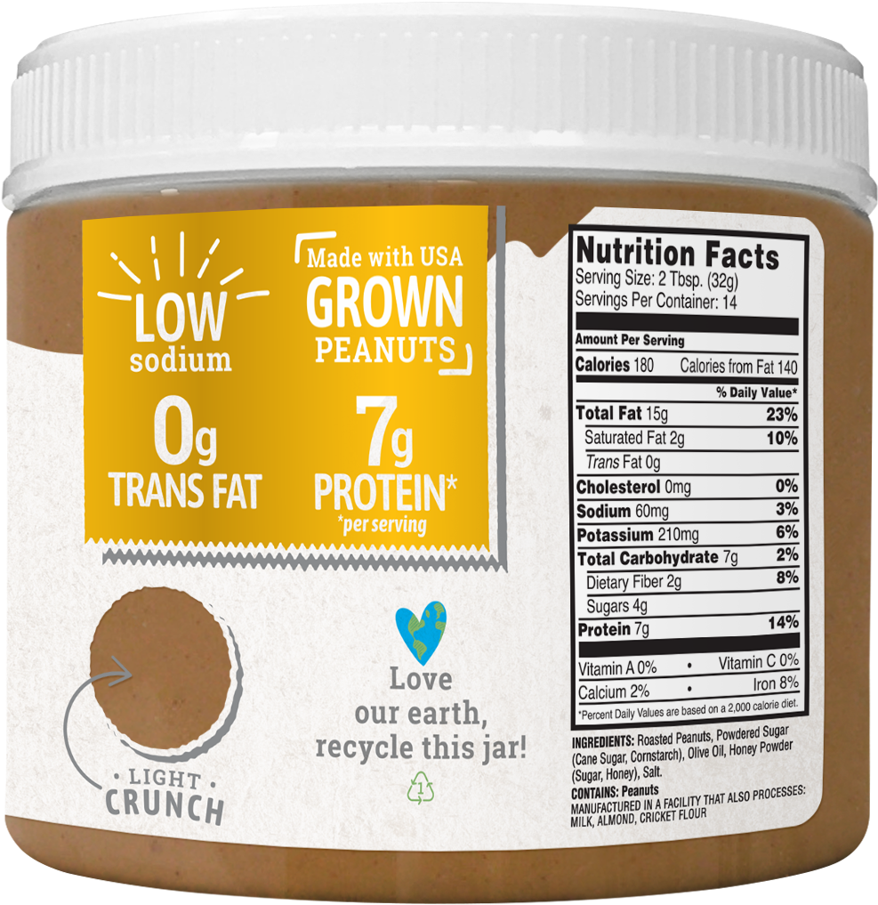 Natural Way Peanut Butter - Peanut Butter (1380x1364), Png Download