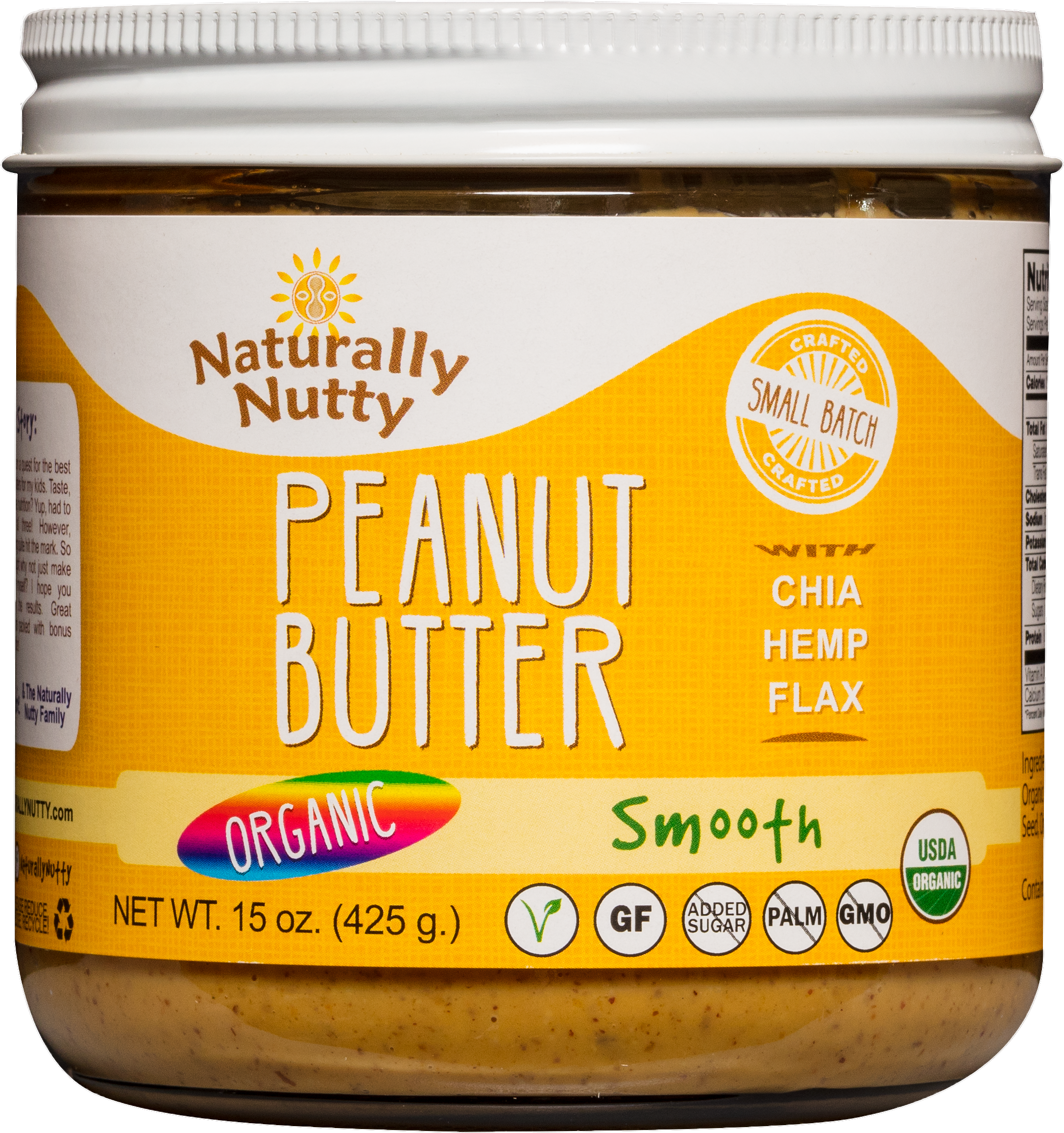 Naturally Nutty Naturally Nutty - 15oz. Organic Vanilla (2403x2403), Png Download