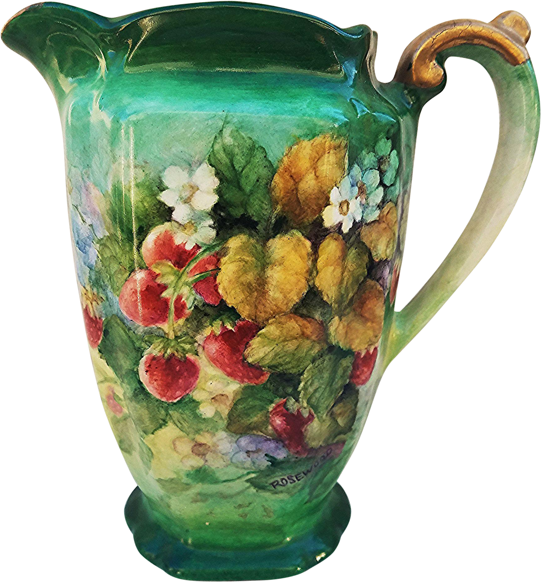 Beautiful Bavaria 1900's Hand Painted Vibrant 'strawberries' - Artist (1873x1873), Png Download