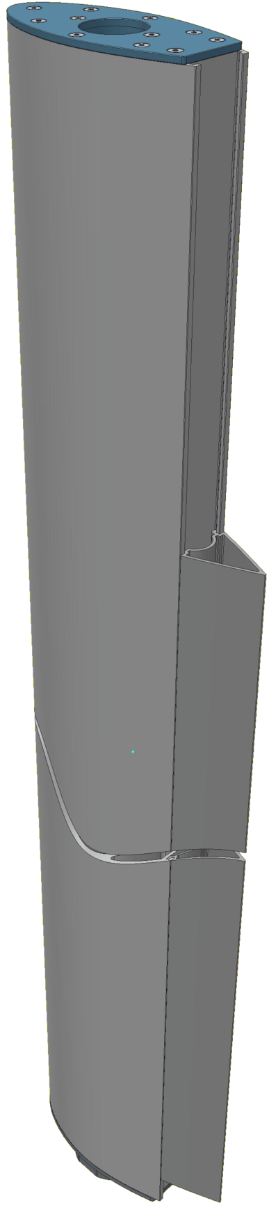 Extruded Aluminum Foil With Tail Section - Server (1102x2048), Png Download