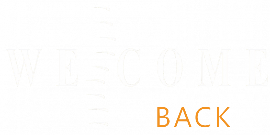 Welcome Back White W Less Space Around Margin - Orange (1056x530), Png Download