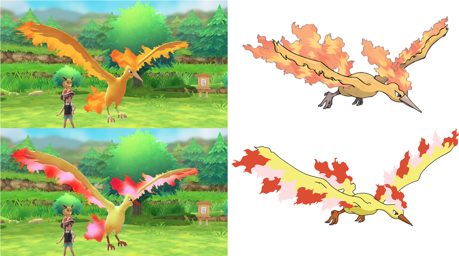 1mib, 1553x848, Comparison - Pokemon Moltres (1553x848), Png Download
