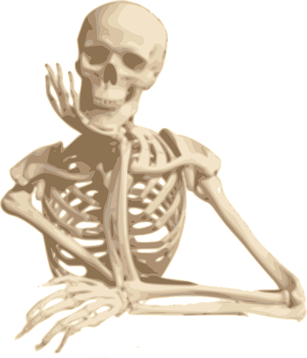 Skeleton Png - Skeleton Hand On Chin (618x720), Png Download