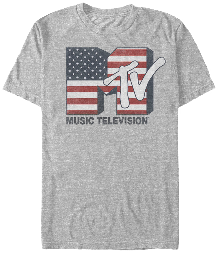 American Flag Logo Mtv Shirt - T Shirt Walmart Men (755x874), Png Download