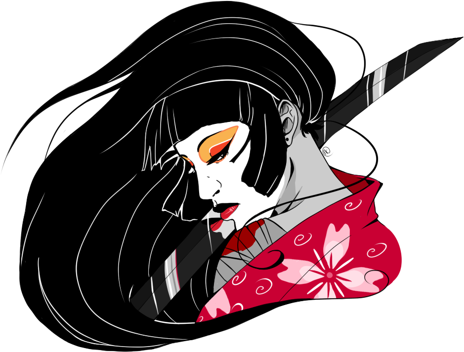Clip Art Stock Design Samurai Woman By Jangloo On Deviantart - Samurai Tattoo Design Png (953x722), Png Download