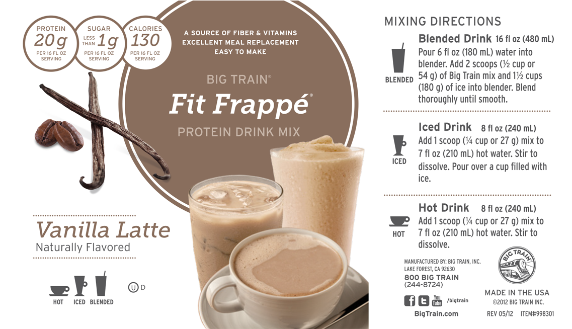 998301 Fitfrappe Vanillalatte - Fit Frappe Protein Mix- Vanilla Latte (1200x1200), Png Download
