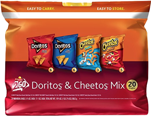 Doritos And Cheetos Mix Variety Pack - 20 Count Frito Lay Variety Sack, Classic Mix, 20 Oz (590x464), Png Download