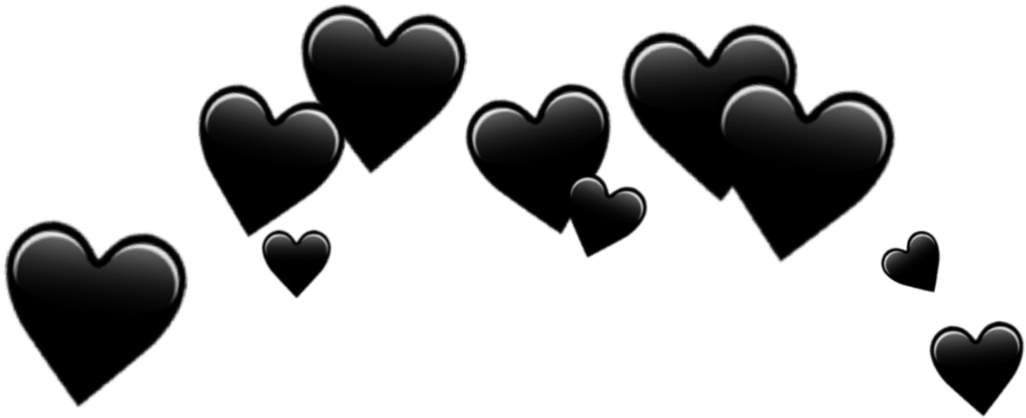 Hearts Heart Crown Black Emoji Emojis - Transparent Background Heart Crown (1024x1024), Png Download