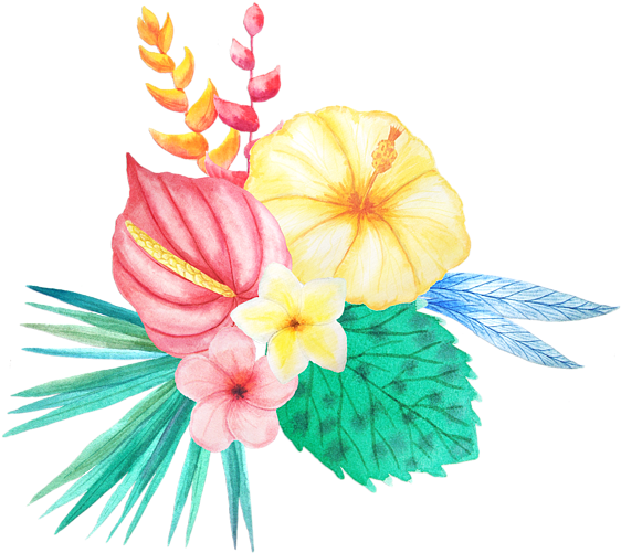 Click And Drag To Re-position The Image, If Desired - Tropical Flower Watercolor Clipart (600x550), Png Download