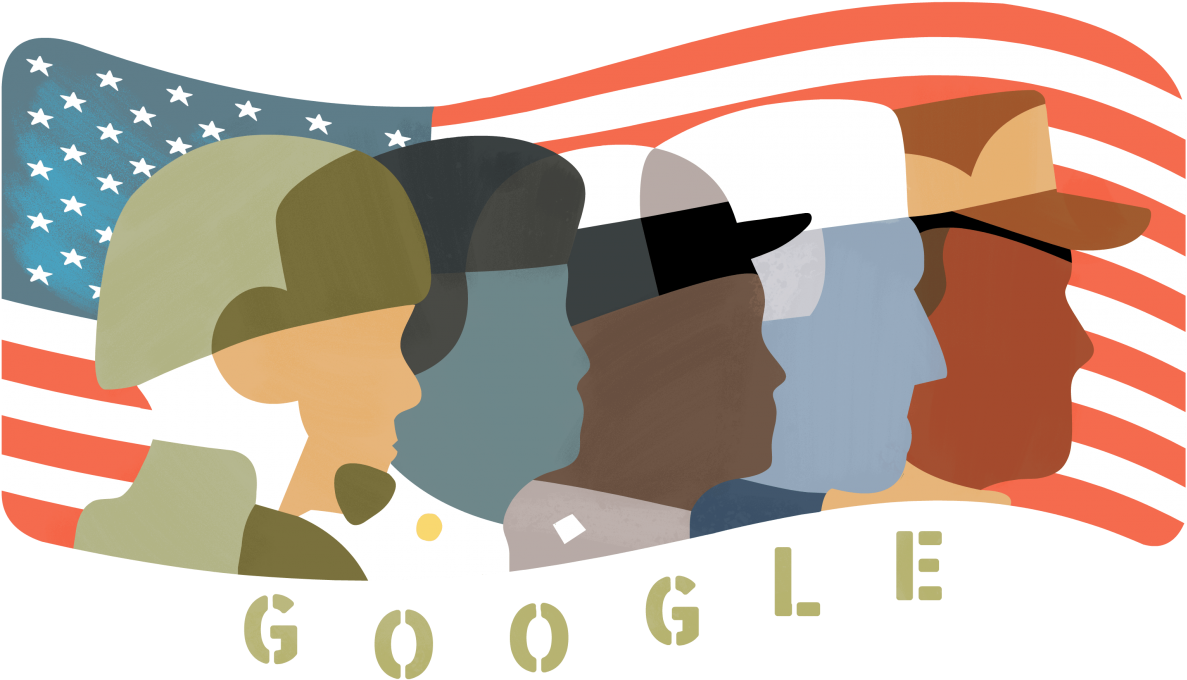 Veterans Day Google Doodle Honors Veterans And Their - Graphic Design (1440x775), Png Download
