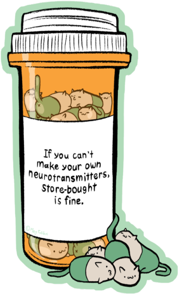 Drawn Weed Medicine Bottle - If You Can T Make Your Own Neurotransmitters Store (500x696), Png Download