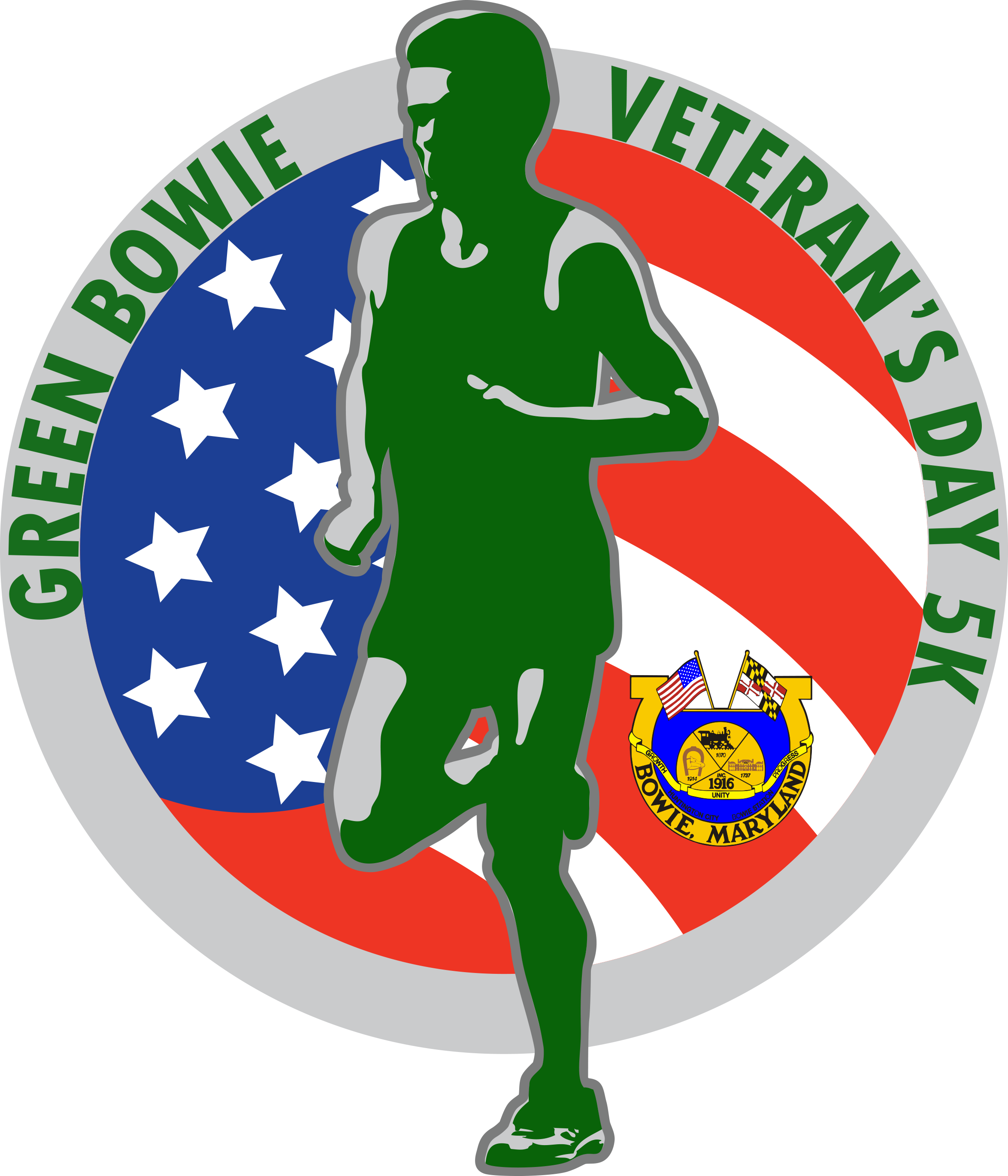 Green Bowie Veterans Day 5k Free - Design Letters Melamine Plate (2349x2740), Png Download