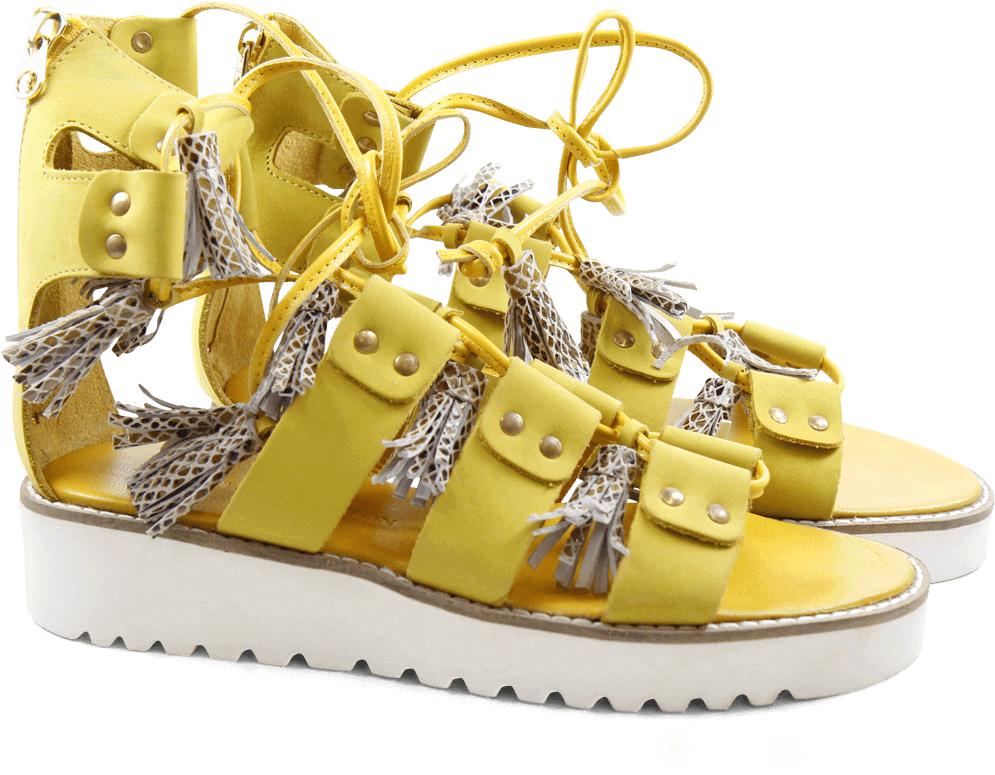 Sandals Celia 20 Nubuk Golden Glow Tassel Snake Dagget - Melvin & Hamilton Damen Celia 20 Riemchensandalen (1024x1024), Png Download