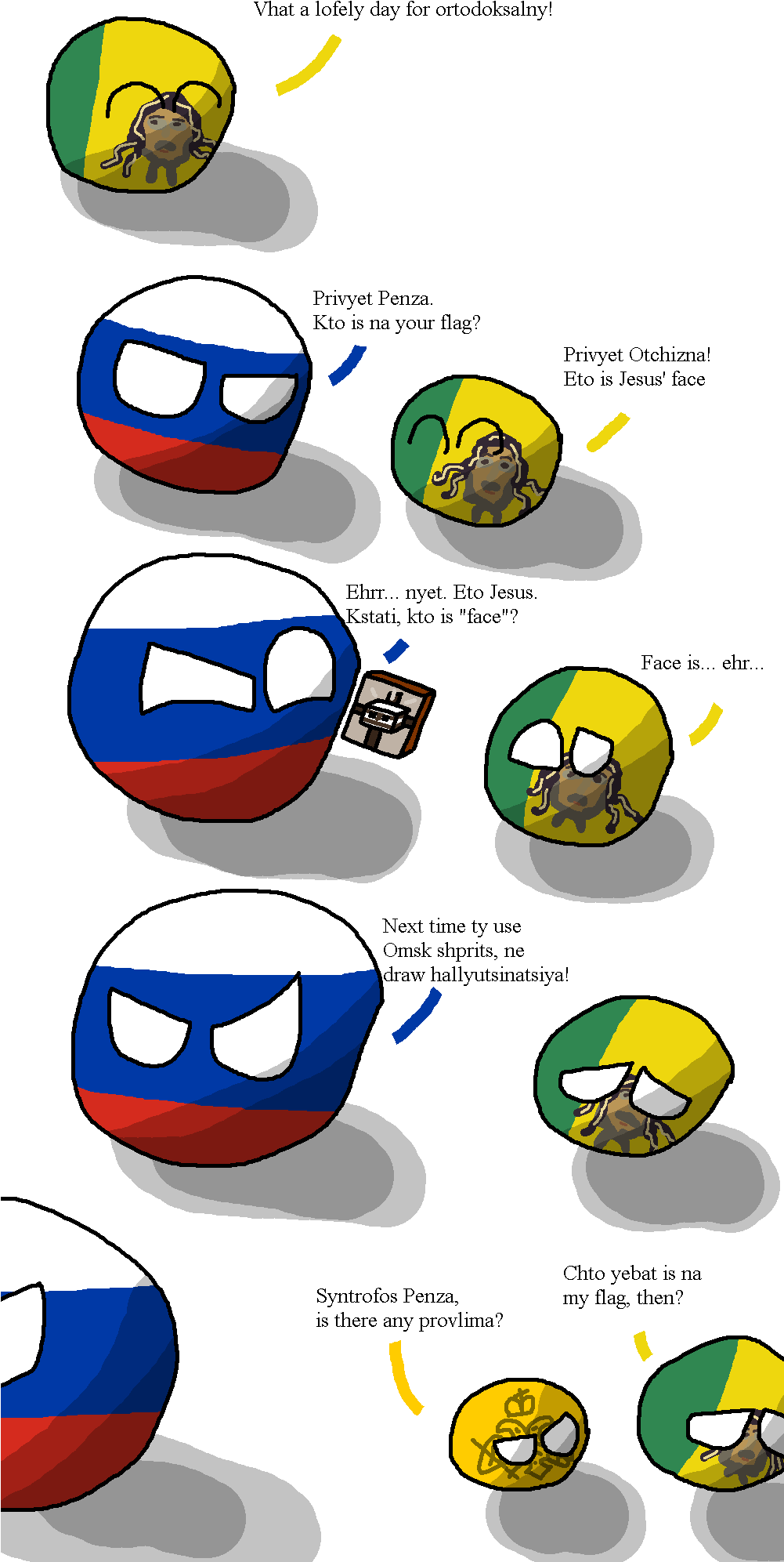 Penza-jesusface - Polandball Penza (1000x2084), Png Download