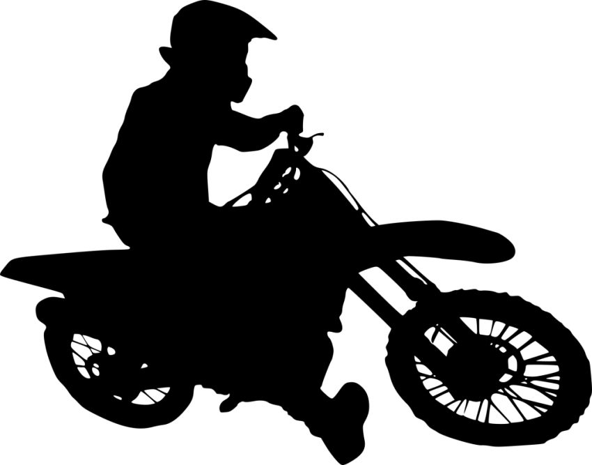 Free Png Motocross Silhouette Png Images Transparent - Motocross Black Vector Png (850x667), Png Download