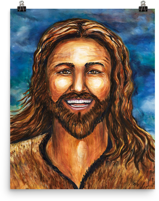 Prophetic Art Print - Happy Jesus Theresa Dedmon (1000x1000), Png Download