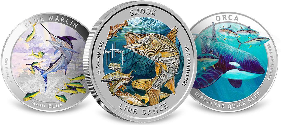 Guy Harvey Silver Rounds - Silver Medal (1160x515), Png Download