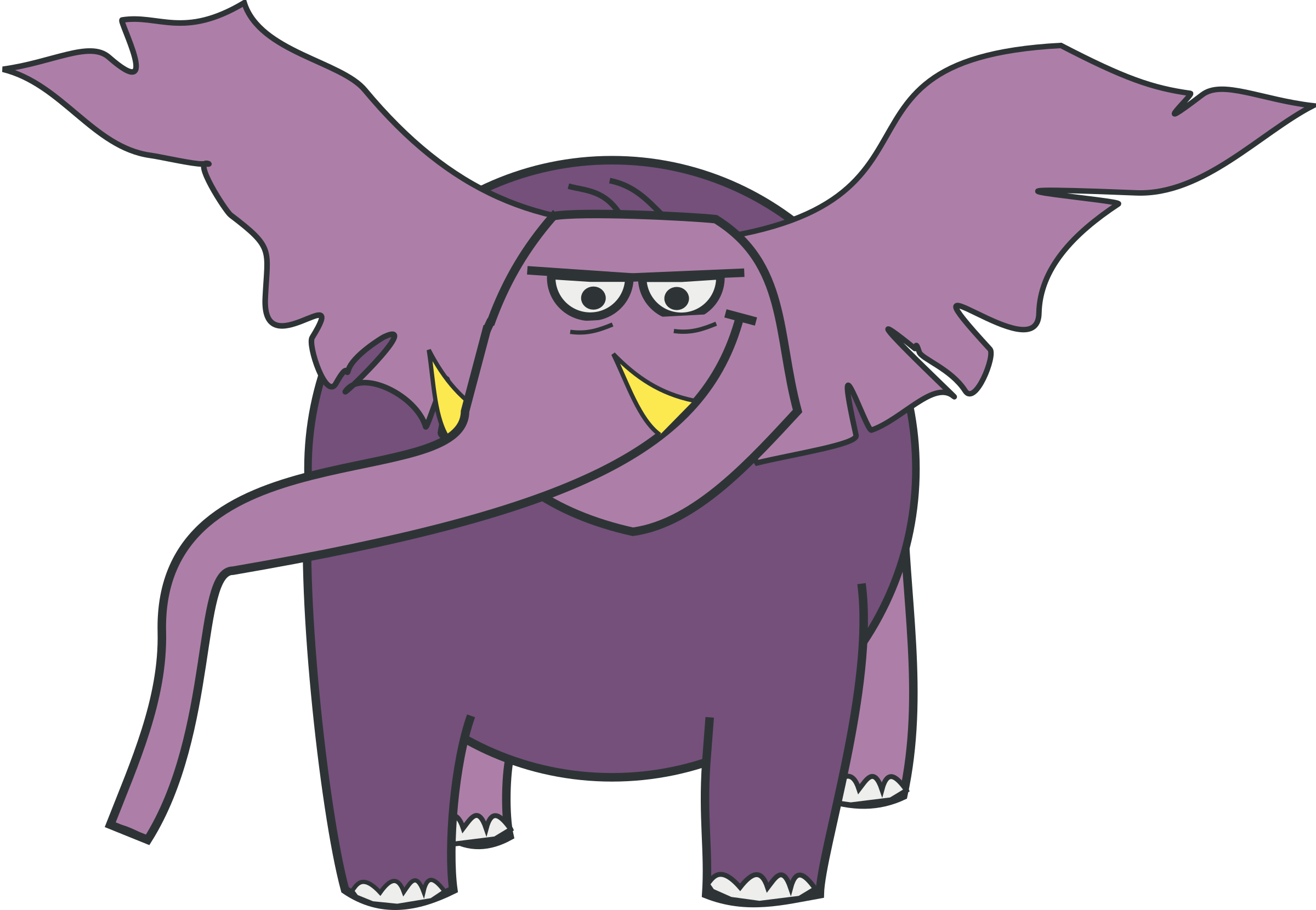 Clip Art Freeuse Stock Big Image Png - Purple Elephant Throw Blanket (2400x1660), Png Download