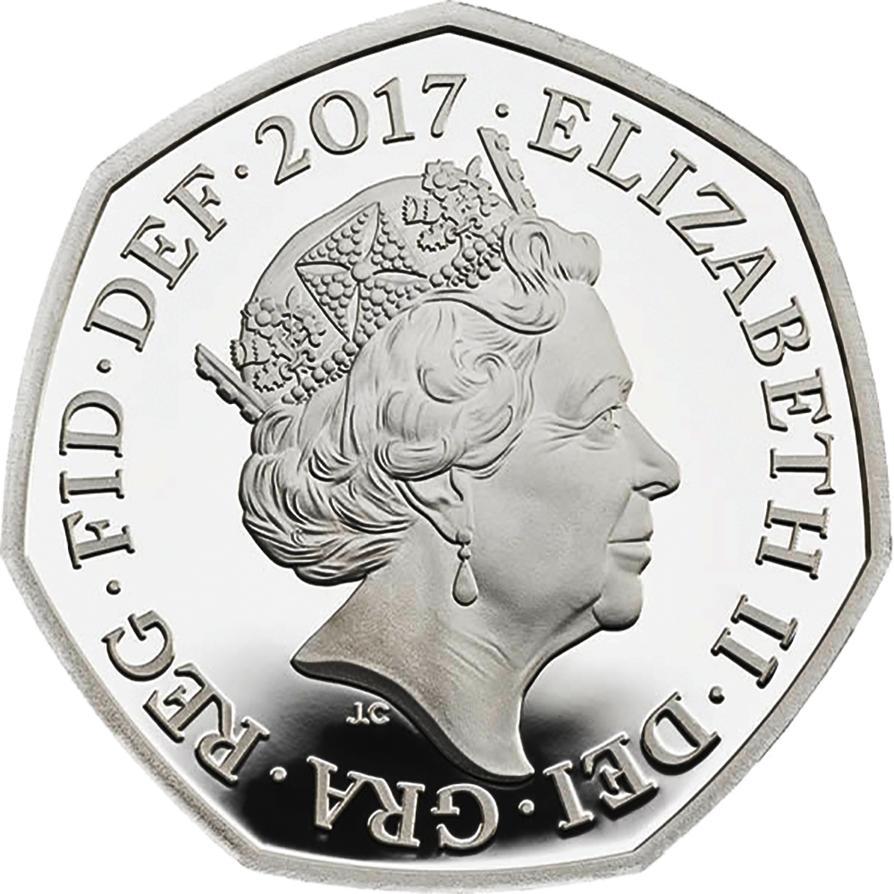 The Obverse Depicts The Effigy Of Hm Queen Elizabeth - 2017 Peter Rabbits 50p (1000x1000), Png Download