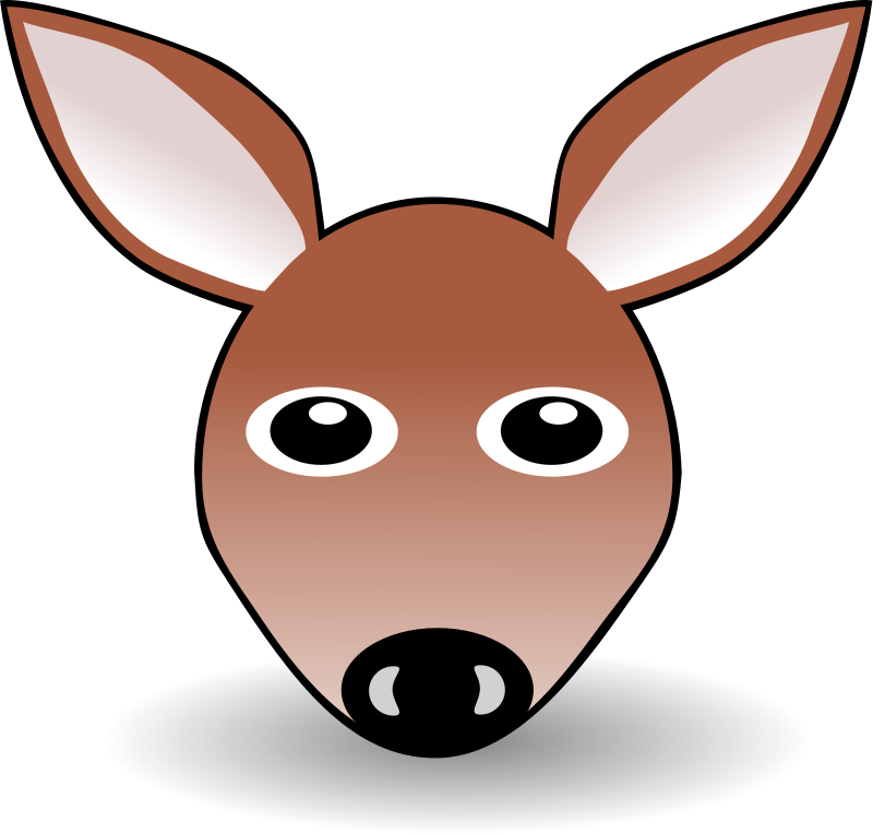 The Brown Deer Of The Funny Cartoon Face - Kangaroo Cartoon Face (800x764), Png Download