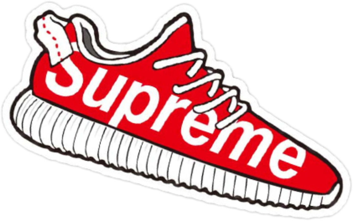Supreme Sticker Adidas Yeezy - Supreme Clip Art (1148x720), Png Download