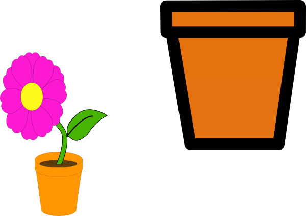 Flower In A Pot (600x423), Png Download