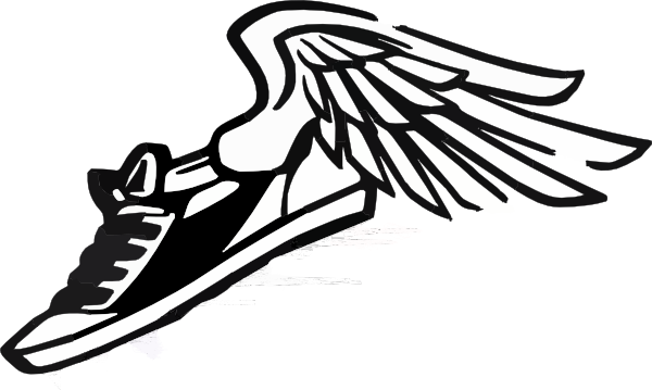 Nike Clipart Black And White - Track And Field Transparent (600x359), Png Download