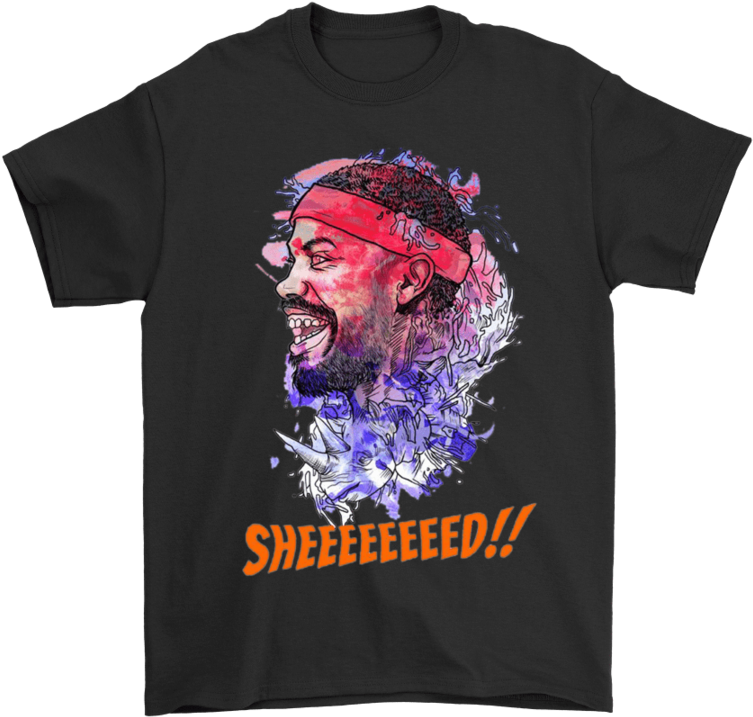 Gildan Mens T-shirt / Black / S Rasheed Wallace Watercolor - Shirt (900x900), Png Download