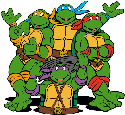 Mickey With His Brothers Leonardo, Donatello And Raphael - Nickelodeonteenage Mutant Ninja Turtle (459x448), Png Download