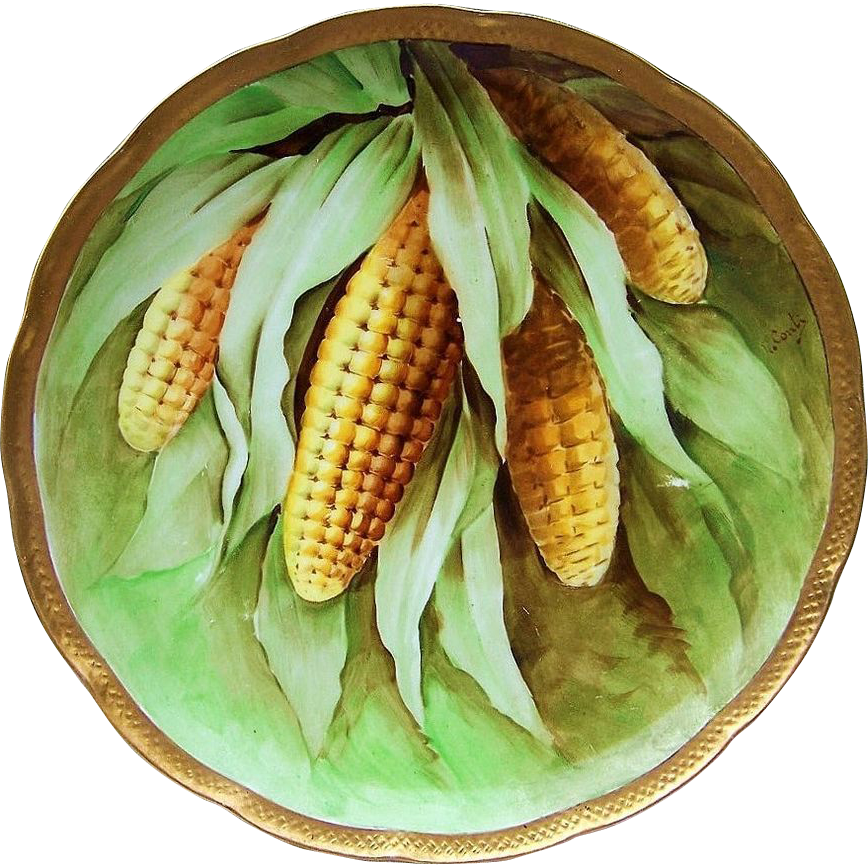 Attractive Vintage Ginori Italy 1900's 'corn Stalk' - Ruby Lane (868x868), Png Download