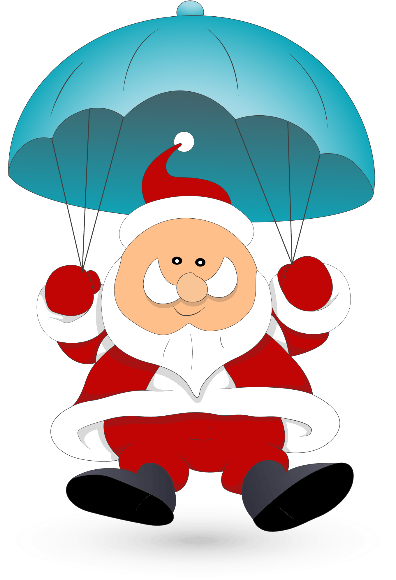 Santa Clipart Parachute - Santa Parachute Clipart (1500x2194), Png Download