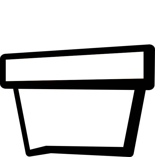 Flower Pot Black And White Clip Art (588x599), Png Download
