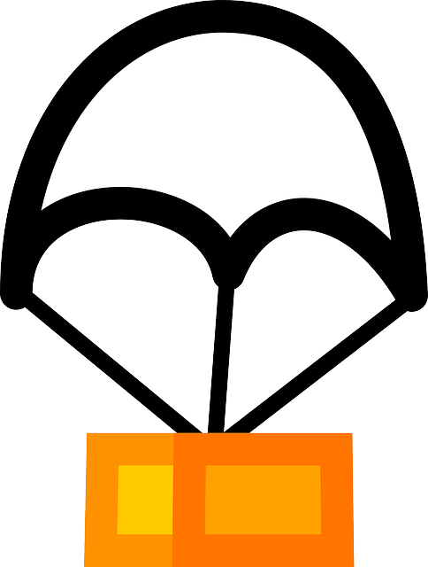 Icon, Drop, Theme, Action, Off, Deliver, Parachute - Clip Art (484x640), Png Download