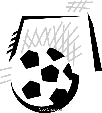 Soccer Ball With Soccer Net Royalty Free Vector Clip - Football (433x480), Png Download