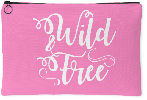 Wild & Free Accessory Pouch - Black (600x600), Png Download