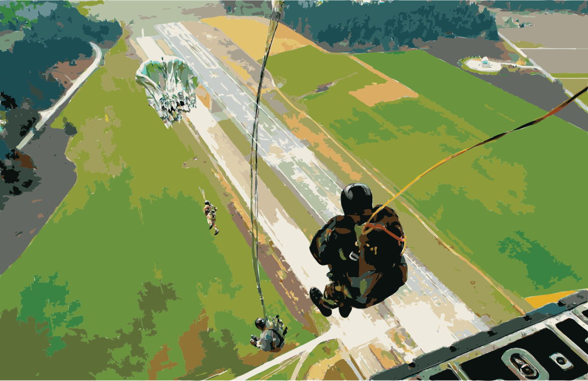 Parachuting Airborne Forces Parachute Paratrooper United - Ingenuity - Giclee Fine Art Canvas Print (20 X 30) (1156x750), Png Download