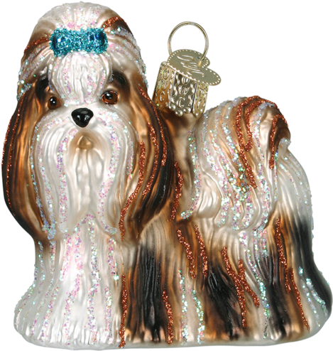 Old World Christmas Shih Tzu Dog Glass Blown Ornament - Old World Christmas Shih Tzu Glass Ornament (600x600), Png Download