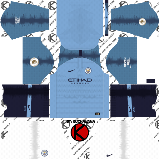 Manchester City 2018/19 Kit - Kit Psg Dream League Soccer 2018 (509x510), Png Download