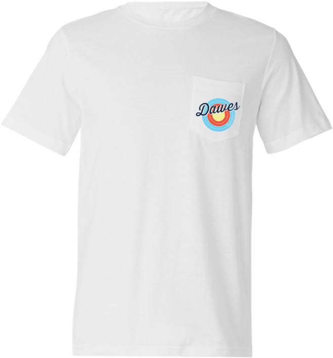 Bullseye White T Shirt - Pocket Tee White (800x800), Png Download