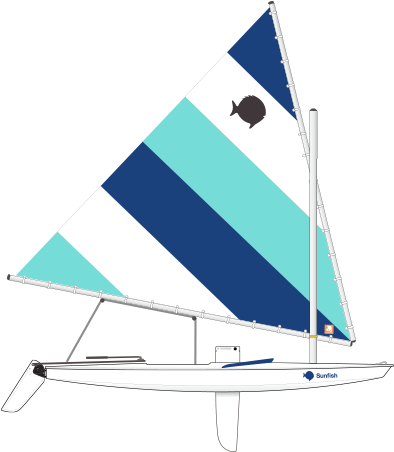Blue Lagoon Sunfish Sail - Sunfish Sail (403x451), Png Download
