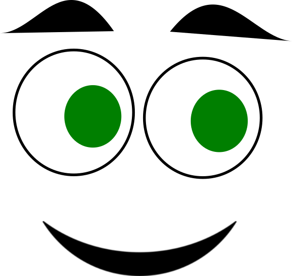 Green Eyes Clipart Happy - Clip Art (600x567), Png Download