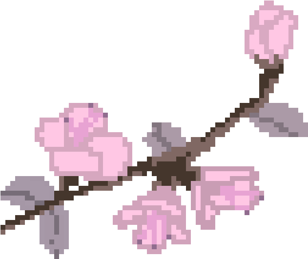 Sakura Tree - Pixel Art Sakura Tree (710x620), Png Download