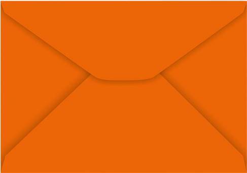 Envelope Carta Laranja - Envelope (486x600), Png Download