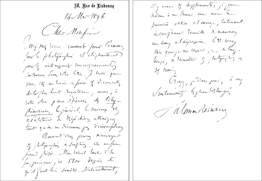 Carta De Salomn Reinach, Pars, 14 De Mayo De - Handwriting (850x590), Png Download