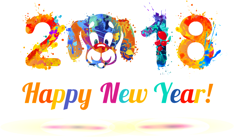 This Graphics Is Watercolor Spot Dye 2018 Happy New - Dye (1024x641), Png Download