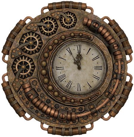 Clock Time Time Of Fantasy Steampunk Isola - Los Espíritus De La Ciencia Ficción: Espiritismo, Periodismo (453x340), Png Download
