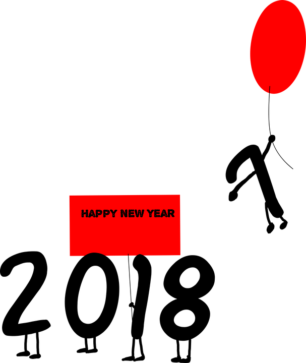 Ftestickers Happynewyear 2018 2017-2018 - Happy New Year 2018 Graphic (607x720), Png Download