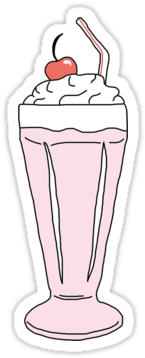 Visit - ' - Milkshake Sticker (375x360), Png Download