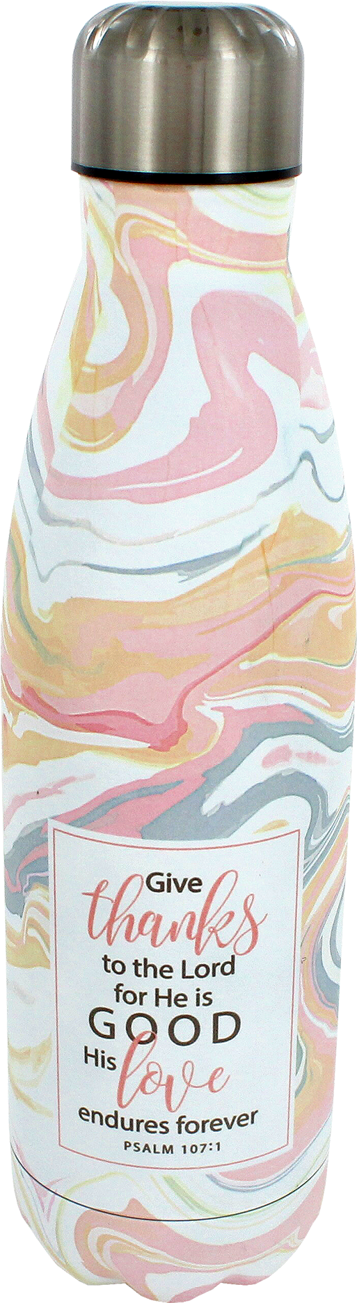 1 'give Thanks' Marble 17oz Stainless Steel Water Bottle - Plastic Bottle (900x1349), Png Download