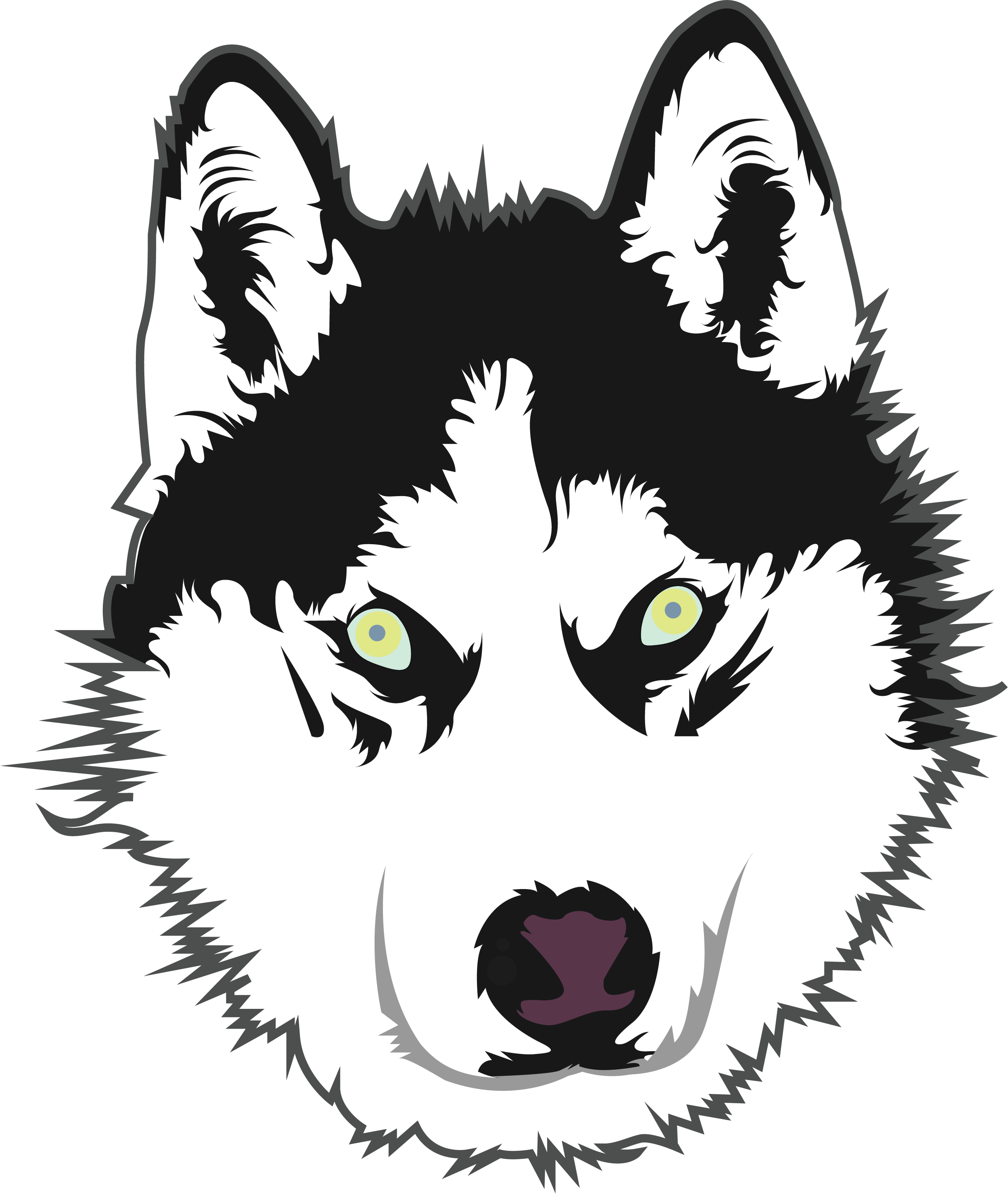 Husky Design Yellow Eyes - Husky (2500x2960), Png Download